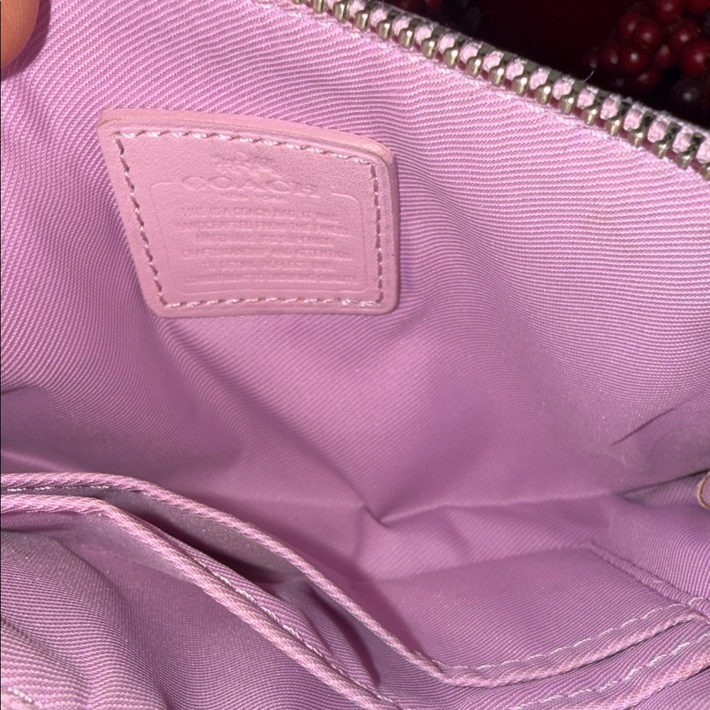 Coach double zip Light purple Leather Wristlet - Picture 7 of 14
